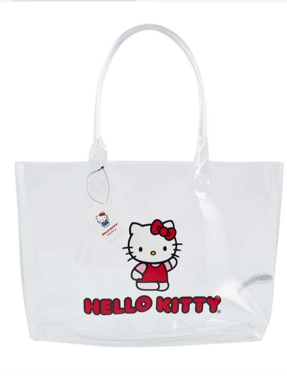 Hello Kitty x Forever 21 Bag Clear Tote Shopper Shoulder New With Tags Sanrio
